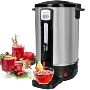 100-Cup Commercial Coffee Urn – Upgraded Even-Brew Showerhead & Filter – Double-Wall Stainless Steel Percolator with Keep-Warm Function – Ideal for Catering, Offices, Events & Parties