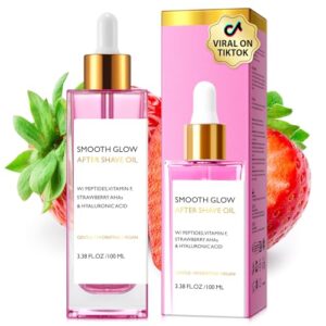 100ML After Shave Oil,Strawberry Scent After Shave for Women,After Shave Serum,Prevent Ingrown Hairs & Dryness,Soothes & Hydrates
