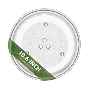10.6″ Microwave Plate Replacement Compatible with GE WB48X21336 Toshiba 12570000001011, 10 5/8 Inch Microwave Glass Turntable Plate of Danby 12570000001012 12570000A25472