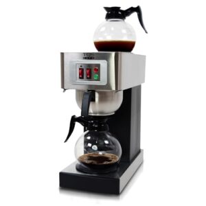 12-Cup Commercial Coffee Maker Stainless Steel – Double Coffee Machine for Office, Restaurant, Industrial Use – 110V High Capacity Office Coffee Maker – TQS Cafe