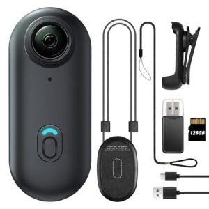 128GB FHD 1080P Mini Body Camera, Wearable Action Body Cam, Thumb Size Hands Free Recording Body Worn Camera, Premium Portable Camcorder Mount Anywhere for Work, Travel, Pet Walking (Black)