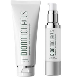2-Pack Shaving Cream Set for Men – Includes 3oz 4-in1 Shaving Cream, Facial Cleanser, Beard Care, Face Moisturizer & 1oz 2-in1 Aftershave Balm & Moisturizer for Men – For All Skin Types