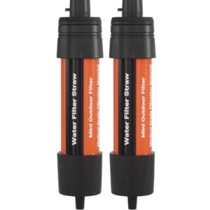 2 Pack Water Filter Straw – Portable, Compact, Multipurpose Water Purification Device for Emergency Kits, Outdoor Activities, Camping, Travel
