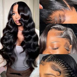 22 Inch 13×6 Lace Front Wigs Human Hair Body Wave HD Lace Front Wigs Human Hair Pre Plucked Glueless Wigs Human Hair Pre Plucked Lace Frontal Wigs Human Hair for Women