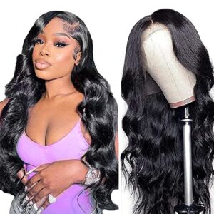 26 Inch 13×5 Body Wave Lace Front Wigs Human Hair For Women 180% Density HD Lace Frontal Wigs Pre Plucked Natural Hairline