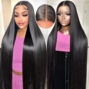 28 Inch 13×6 Lace Front Wigs Human Hair HD Straight Lace Front Wigs Human Hair Pre Plucked 180% Density 12A Lace Front Wigs Glueless Wigs for Black Women