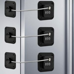 3 Pack Fridge Lock for Kids, Traceless Refrigerator Lock for Adults, Child Proof Cabinet Locks Baby Proofing, Drawer Freezer Locks for Fridge Refrigerator (Black)