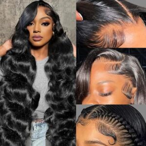 30 Inch 13×6 HD Lace Frontal Wigs Human Hair Pre Plucked Body Wave Lace Front Wigs Human Hair 180% Density Glueless Wigs Human Hair Wigs for Women