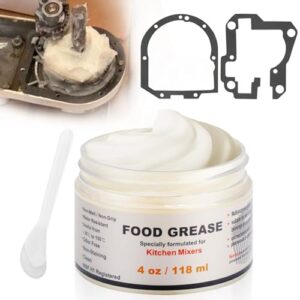 4 Oz Food Grade Grease for Kitchenaid Stand Mixer, Universally Compatible with Most Stand Mixers – Equipped with Gasket & Spatula – Pack of 1 Can