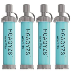 4 Packs of Water Filter Straws, Portable Personal Water Filtration System, Ultrafiltration Water Purifier, Emergency Preparedness for Camping, Hiking, Drinking, Travel, Hunting, and Family Outings
