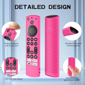 2Pack Silicone Remote Case Cover for Firestick 4K Max (2nd)/Insignia/Pioneer/Omni (QLED) Series Alexa Voice Remote Enhanced w/Lanyard, Glow in The Dark(Glow Rose Red + Glow Orange)