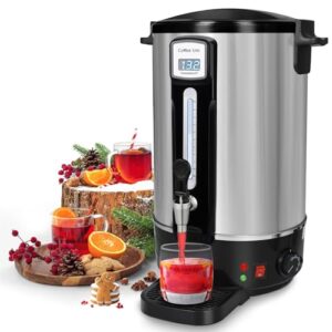 50-Cup Commercial Coffee Urn – Stainless Steel Double-Wall Coffee Maker with Percolator & Keep-Warm Function – Ideal for Events, Offices, Parties, and Catering (50 Cups – Double Layer)