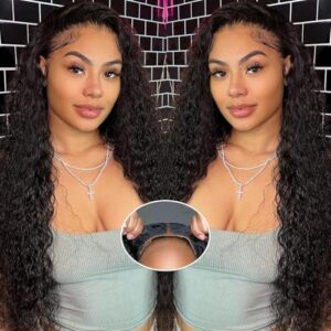 5×5 Lace Closure Wig Water Wave 5×5 Hd Lace Closure Wigs Human Hair For Women 180% Density 100% Virgin Human Hair Free Part 5×5 Deep Curly Closure Glueless Wig Pre Plucked 30 Inch
