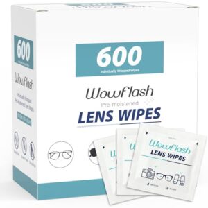 600 Count Lens Wipes for Eyeglasses, Eyeglass Lens Cleaning Wipes Pre-moistened Individually Wrapped Sracth-Free Streak-Free Eye Glasses Cleaner Wipes for Sunglass, Camera Lens, Goggles