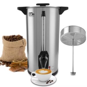 75 Cup 12L/3.17Gallon Commercial Coffee Urn, Festa Essential 950W Large Percolate Coffee Maker, Hot Beverage dispenser With Double Dripless Faucet, Quick-Brewing Hot Water Urn for Catering,Home,Events