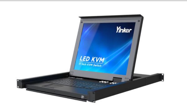 8 Port Rack Mount LCD KVM Console, Yinker VGA KVM Switch with 15.6 inch LCD Monitor, Fit 1U 19" Rack 600mm-deep Network Server Cabinet w/Keyboard Touchpad Drawer KVM Cables - Image 8