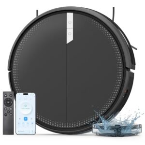 AIRROBO Robot Vacuum and Mop, 3000Pa Strong Suction Power Vacuum Mop Robot, Wi-Fi/App/Alexa, Self-Charging Robotic Vacuum for Hard Floor, Pet Hair and Low-Piled Carpet, Slim Design, Quiet