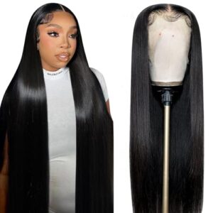 ALI PANDA 250% Density 290g/pc,100% Real Human Hair,13×6 Straight Lace Front Wigs Human Hair Pre Plucked HD Lace Front Wigs for Black Women Lace Wig Free Part 32 Inch