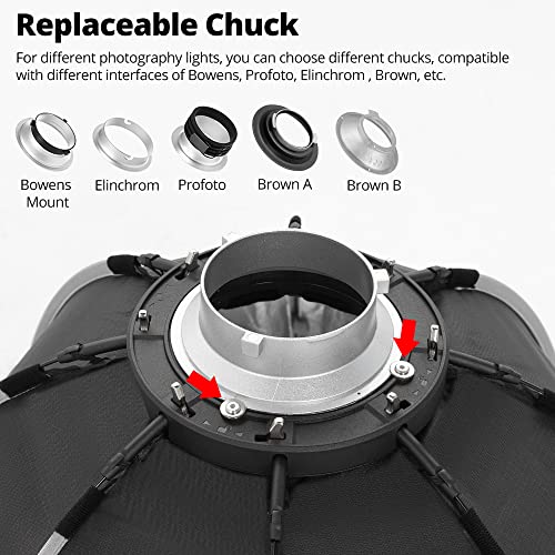 AMBITFUL Bowens Mount Softbox Quick Installation Softbox + Honeycomb Grid for Studio Strobe Outdoor Photography (25.6'' / 65cm Octagon) - Image 6