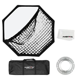 AMBITFUL FW95 95cm/37inch Octagon Honeycomb Grid Bowens softbox, with Honeycomb Grid + Carrying Bag, for Bowens Mount lamp(FW95 95cm/37inch)