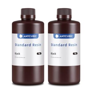ANYCUBIC 3D Printer Resin, 405nm SLA UV-Curing Resin with High Precision and Quick Curing & Excellent Fluidity for LCD 3D Printing (Black+Black, 2kg)