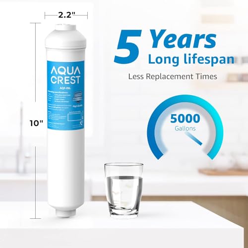 AQUA CREST 5 Years Capacity -Inline Water Filter for Refrigerator with 1/4-Inch Direct Connect Fittings, Idea for Ice Maker, RV, Refrigerator, RO System, In Line Water Line Filter, Reduces PFAS/PFOA - Image 3
