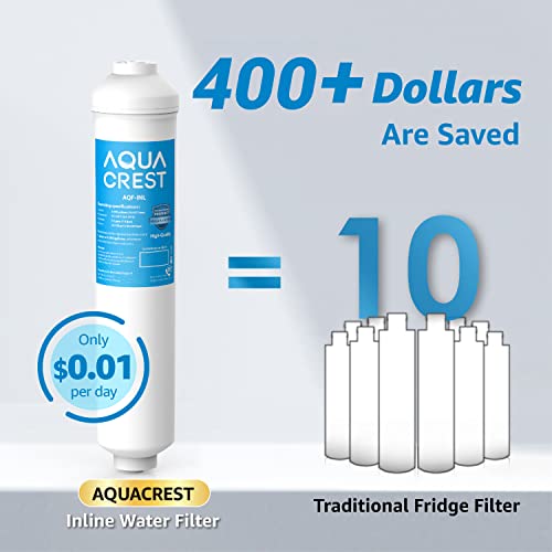 AQUA CREST 5 Years Capacity -Inline Water Filter for Refrigerator with 1/4-Inch Direct Connect Fittings, Idea for Ice Maker, RV, Refrigerator, RO System, In Line Water Line Filter, Reduces PFAS/PFOA - Image 6