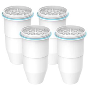 AQUA CREST Multiple-Stage Water Filters, Reduce TDS, Compatible with Water Pitcher and Dispenser, NSF/ANSI 42&372 Certified, Reduce Chlorine, 4 Pack
