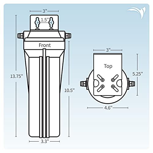 AQUATICLIFE Carbon Plus Carbon Block Water Filter 10x2.5 and 10-inch Water Filter Housing Canister for Reverse Osmosis Filtration Systems RO and RODI Units, for Chlorine Chloramine Reduction - Image 7