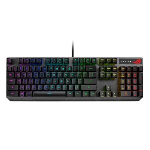ASUS ROG Strix Scope RX Gaming Mechanical Keyboard, Red Optical Switches, USB 2.0 Passthrough, 2X Wider Ctrl Key, Aura Sync, Armoury Crate RGB Lighting, Black