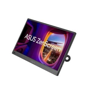 ASUS ZenScreen 16” Portable USB Monitor (MB169CK) – Full HD, IPS, Dual USB-C, Mini-HDMI, Eye Care, Flicker Free, Blue Light Filter, Anti-Glare Surface, 360° Kickstand, 3 yr Warranty