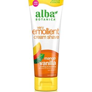 Alba Botanica Very Emollient Cream Shave, Mango Vanilla, 8 Oz