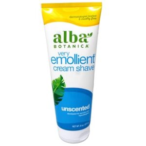 Alba Botanica Very Emollient Cream Shave, Unscented, 8 Oz