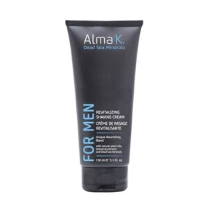 Alma K Revitalizing Shaving Cream – Nourishing and Calming Mens Shaving Cream with Dead Sea Minerals, Argan Oil – Gentle Shave Cream for Men – 5.1 oz