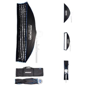 Amaran Light Box 30×120, 1x4ft(30x120cm) Foldable Rectangular Softbox with Bowens Mount for Portrait & Full-Length Photography, Includes Diffusion, Light Control Grid, & Carrying Bag