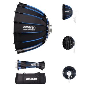 Amaran Light Dome 60, 2ft(60cm) Circular Bowens Mount Softbox w/Quick-Release Design, 16-Sided Natural Light Modifier for Portraits, Interviews, & Home Studio Setup, Compatible with amaran Lights