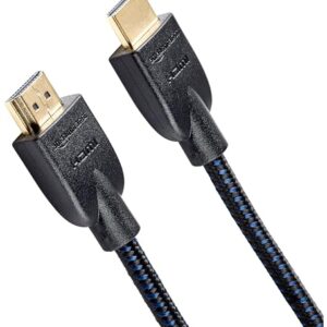 Amazon Basics HDMI Cable 6ft (5-Pack), 4K HDMI 2.0 Cord (18Gbps), Nylon-Braided, 4K@60Hz, 2160p, 48 bit, Compatible with TV/PS5/Xbox/Roku, Black & Blue