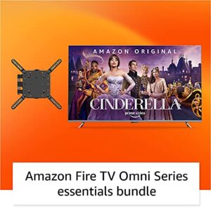 Amazon Fire TV 65″ Omni Series 4K UHD smart TV bundle with Full Motion Wall Mount and Red Remote Cover