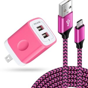 Android Fast Charger for Kindle Fire Tablet – 2A AC Wall Adapter with 6FT Micro USB Cable for Kindle Fire 7, HD 8, HD 10 Plus, Kids Edition, Kids Pro, HDX 7″/8.9″, Samsung J8 J7 Pro S6 S7, PS4, Xbox