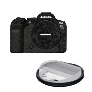 Anti-Scratch Camera Cover Skin Sticker for Canon EOS R6 Mark II Mirrorless Camera Body and 77mm Linear Prism Filter Glasses