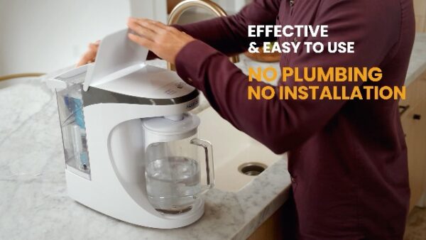 Aqua TRU Carafe | Countertop Water Purifier for PFAS and Other Contaminants with Exclusive 4-Stage Ultra Reverse Osmosis Technology (No Plumbing or Installation Required) | BPA Free