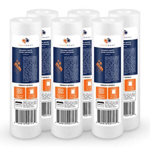 Aquaboon 5 Micron 10 x 2.5 Sediment Filter – Whole House Water Filter Replacement Compatible with Well Water Filters – P5, AP110, WHKF-GD05, 6 Pack