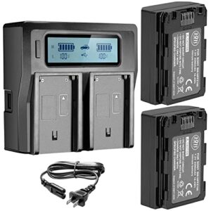 BM Premium 2 NP-FZ100 Batteries and Dual Bay LCD Battery Charger for Sony Alpha 1, ZV-E1, ZV-E10 II, FX3 FX30, a7C, a7S III, a6600, a6700, A7R III a7R IV, a7R V, a7 III, a7 IV, a9, a9 II, a9R Cameras