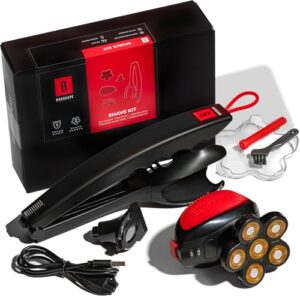Bakscape Men’s Back Shaver Starter Kit 2.0, Electric Body & Back Shaver for Men with Friction Fit Handle & Titanium- Coated Shave Head- Includes 2 Shave Heads & Handle