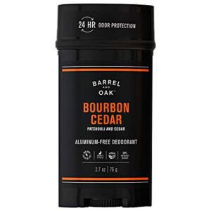 Barrel and Oak – Aluminum-Free Deodorant, Deodorant for Men, Essential Oil-Based Scent, 24-Hour Odor Protection, Cedarwood & Bourbon Aroma, Gentle on Sensitive Skin, Vegan (Bourbon Cedar, 2.7 oz)