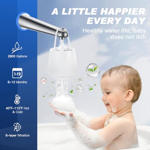 Bathtub Water Filter for Baby & Family, KDF-55 Bath Filter Removes Most Chlorine, Lead, Fluoride and Heavy Metals | Softens Hard Water, Improves Skin, Hair and Nails | Upgrade Bath Filter for Tub - Image 7