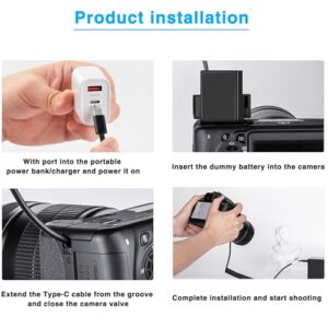 Batmax USB-C LP-E6 LP-E6N LP-E6NH Dummy Battery Compatible with Canon EOS R, Ra, R3, R5, R5 C, R6, R7, R, 5D II/III/IV, 6D, 6D II, 7D, 7D II, 60D, 60Da, 70D, 80D, 90D, XC10, XC15, 5DS, 5DS R Cameras