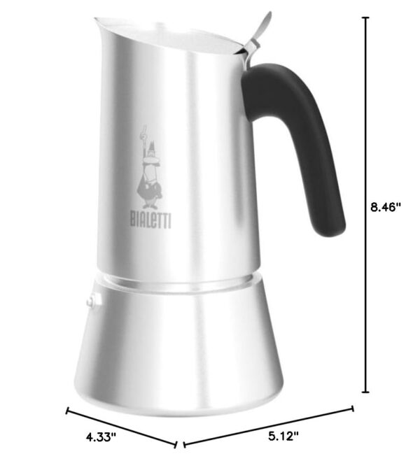 Bialetti - New Venus Induction, Stovetop Coffee Maker, Suitable for all Types of Hobs, Stainless Steel, 6 Cups (7.9 Oz), Silver - Image 4