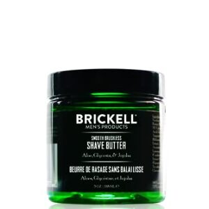 Brickell Men’s Smooth Brushless Shave Butter for Men, Natural and Organic Smooth Shaving Butter to Fight Nicks, Cuts and Razor Burn, 5 Ounce, Scented