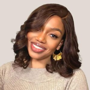 Brown glueless Short Bob wigs human hair pre plucked pre cut Loose Body Wave 6X5 HD Lace Closure Wigs human hair Ugrace ready to wear human hair wigs for black women glueless